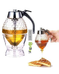 Honey Dispenser Squeeze Bottle with No-Drip Valve | Easy-Pour Honey Jar for Kitchen, Tea & Baking